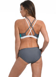 Color Block Sporty Swim Bikini Bra
