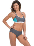 Color Block Sporty Swim Bikini Bra