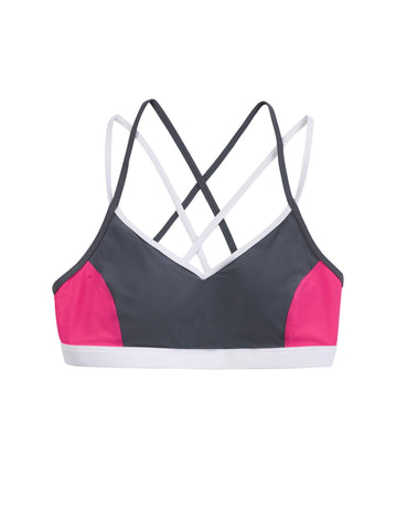 Color Block Sporty Swim Bikini Bra