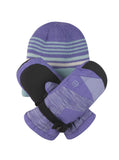 Girls' Reversible Hat & Mitten Set