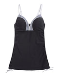 Heather Surf Color Block Adjustable Side Tankini Top
